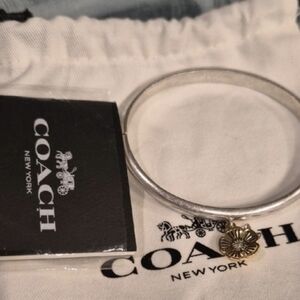 Coach Silver Bangle with Gold Charm